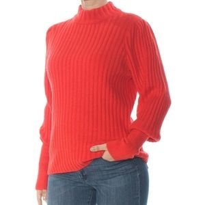 Leyden Large Orange Ribbed Long Sleeve Sweater3V48